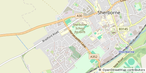 Map of Sherborne, Dorset