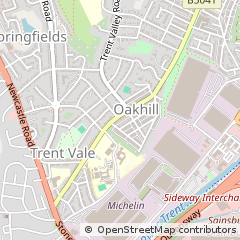 Map of Stoke on Trent, Staffordshire