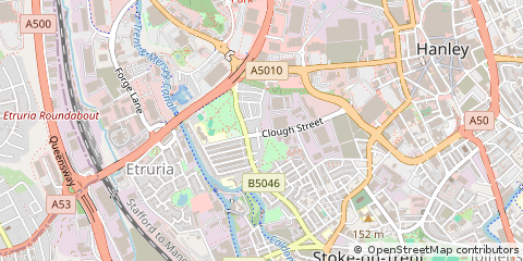 Map of Stoke on Trent, Staffordshire