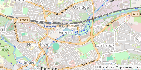 Map of Taunton, Somerset