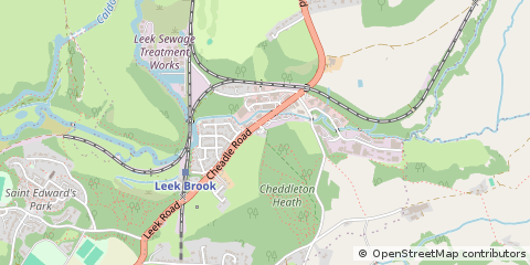 Map of Leek, Staffordshire