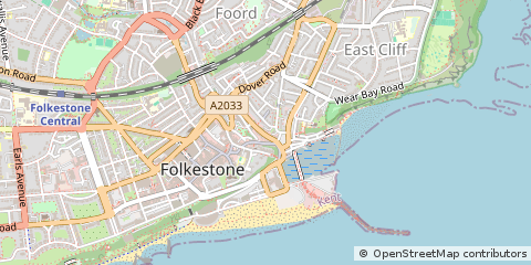 Map of Folkestone, Kent