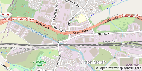 Map of Hale Bank, Widnes Cheshire