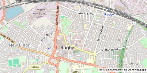 Map of Rugby, Warwickshire