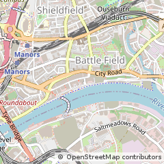 Map of Newcastle Upon Tyne, Tyne and Wear