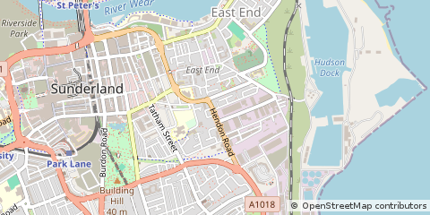 Map of Sunderland, Tyne and Wear