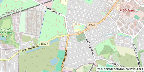 Map of Feltham, Middlesex