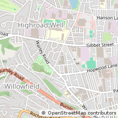 Map of Halifax, West Yorkshire