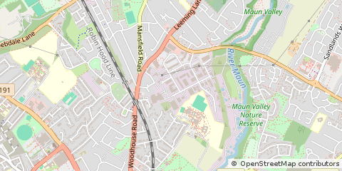 Map of Mansfield Woodhouse, Nottinghamshire