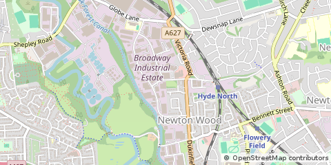 Map of Hyde, Cheshire