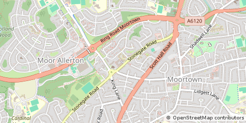 Map of Leeds, West Yorkshire