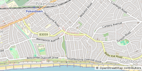 Map of Bournemouth, Dorset