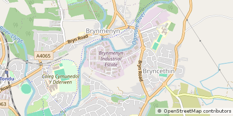Map of Bridgend, MID Glamorgan