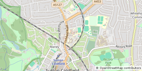 Map of Sutton Coldfield, West Midlands