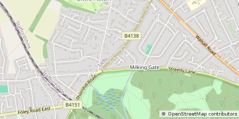 Map of Sutton Coldfield, West Mids