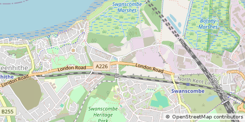 Map of Swanscombe, Kent