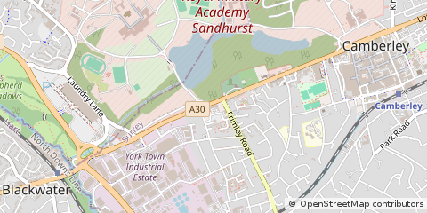 Map of Camberley, Surrey