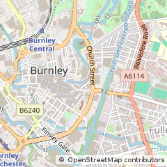 Map of Burnley, Lancashire