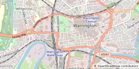 Map of Warrington, Cheshire