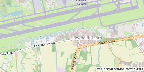 Map of Lowfield Heath, West Sussex