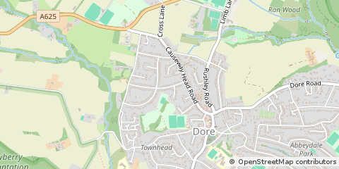 Map of Sheffield, South Yorkshire
