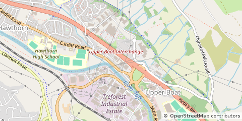 Map of Pontypridd, Rhondda Cynon Taff