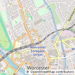 Map of Worcester, Worcestershire