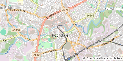 Map of Rochdale, Greater Manchester