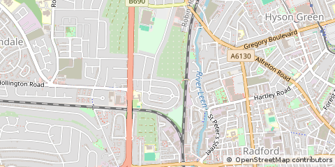 Map of Nottingham, Nottinghamshire