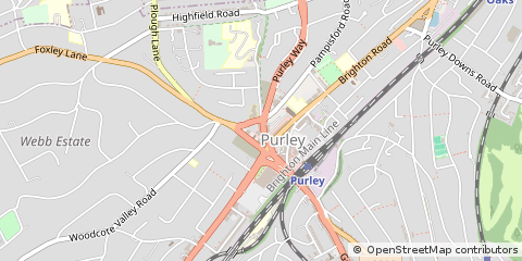 Map of Purley, Surrey