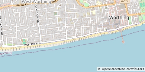 Map of Worthing, West Sussex