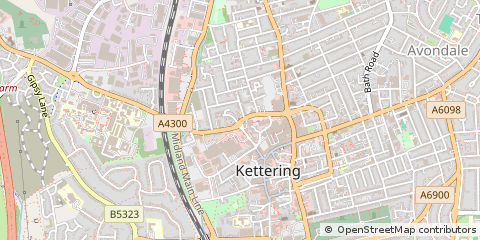 Map of Kettering, Northamptonshire
