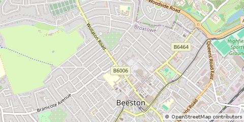 Map of Beeston, Nottingham