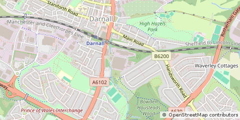 Map of Sheffield, South Yorkshire
