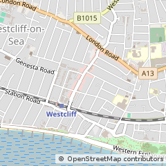Map of Westcliff-on-SEA, Essex