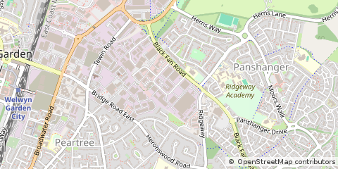 Map of Welwyn Garden City, Hertfordshire