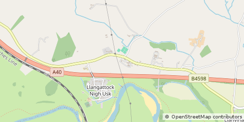 Map of Abergavenny, Monmouthshire