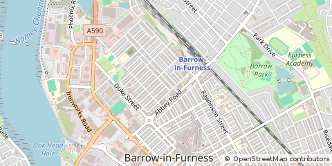Map of Barrow-in-Furness, Cumbria