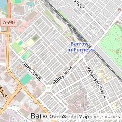 Map of Barrow-in-Furness, Cumbria
