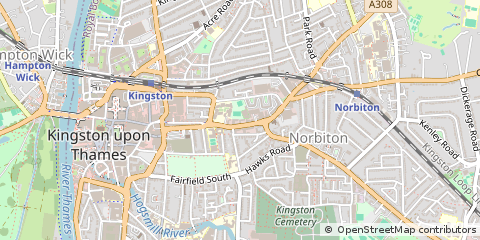 Map of Kingston Upon Thames, Surrey