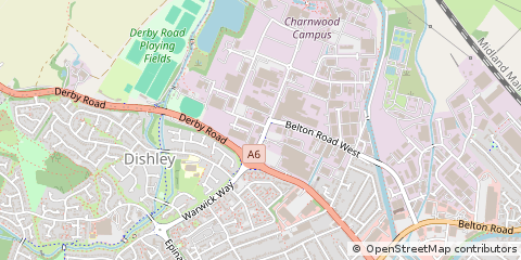 Map of Loughborough, Leicestershire