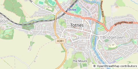 Map of Totnes, Devon