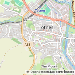 Map of Totnes, Devon