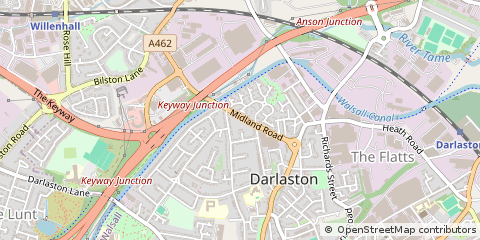Map of Wednesbury, West Midlands