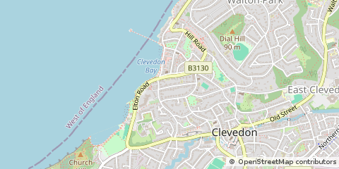 Map of Clevedon, North Somerset