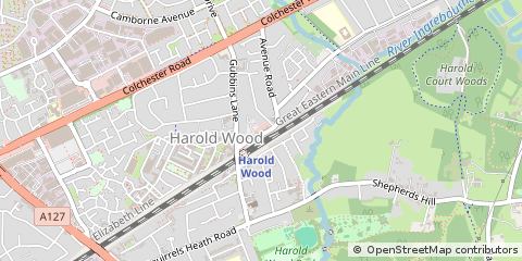 Map of Romford, Essex