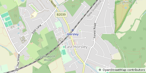 Map of East Horsley, Surrey