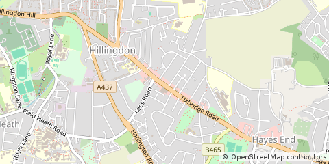 Map of Hillingdon, Middlesex