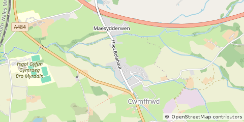 Map of Carmarthen, Carmarthenshire