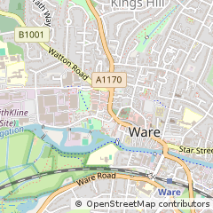 Map of Ware, Herts